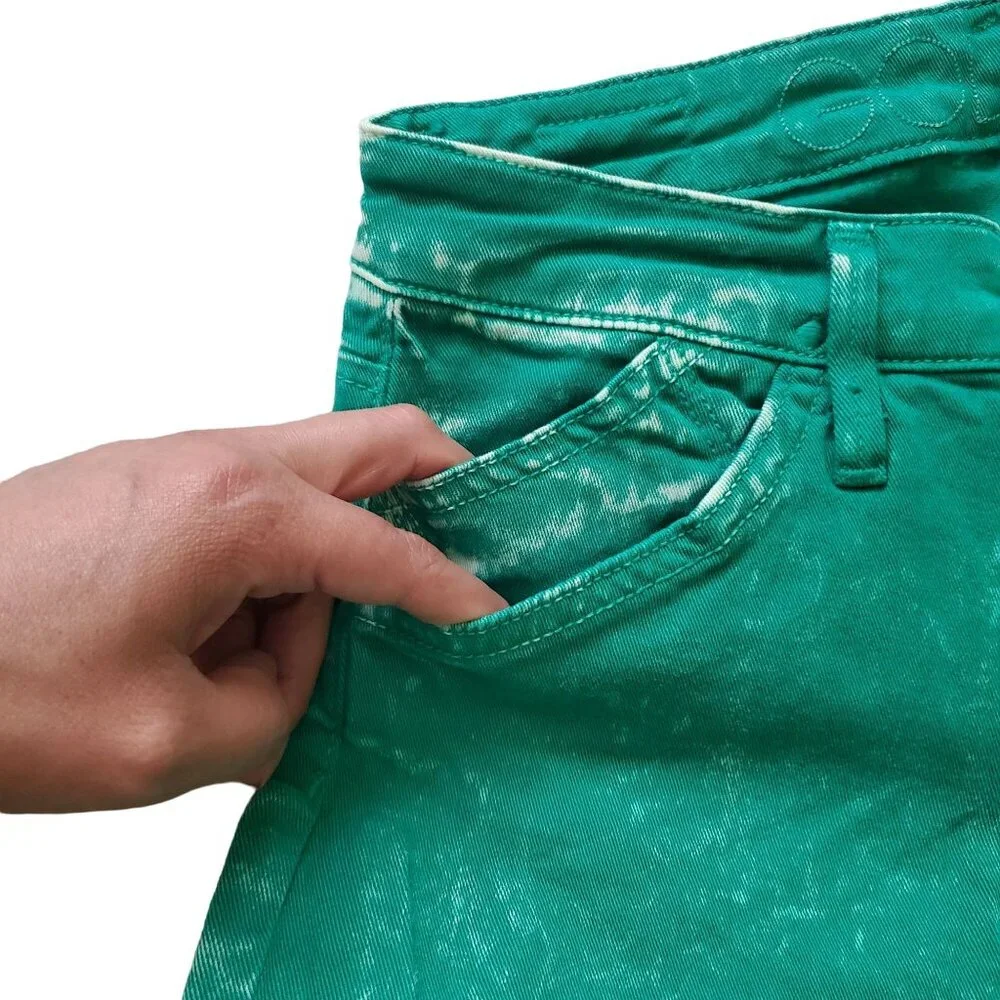 Goldsign Glam boyfriend ankle Bleached Green 5 pockets‎ denim Jeans Size 27 NWOT